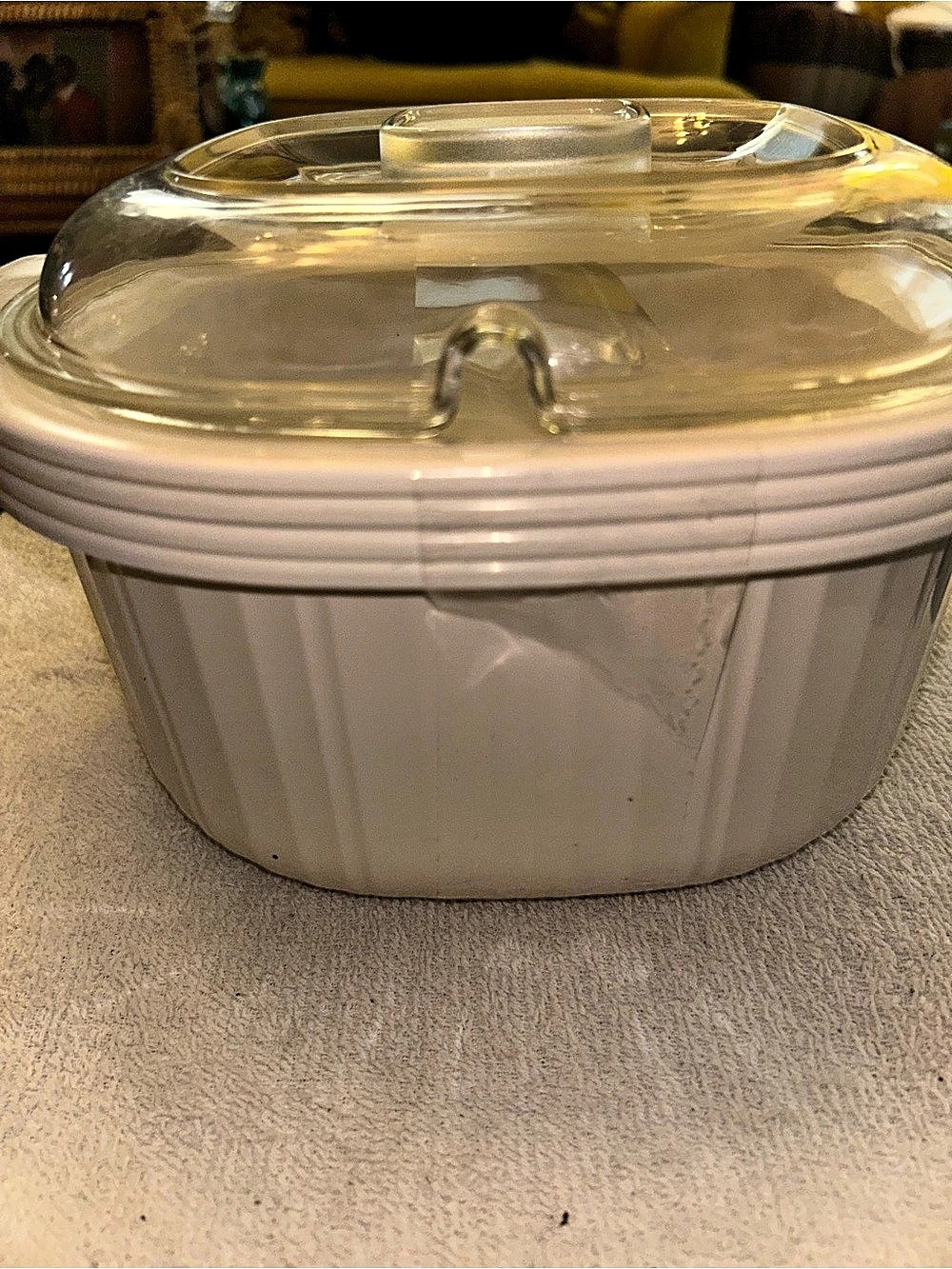 Microwave CorningWare French White Oval Casserole Dish with Glass Lid